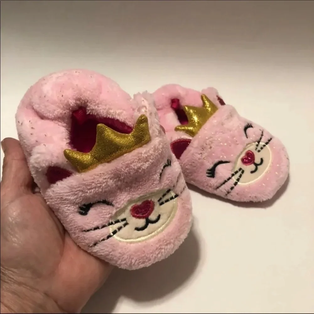 ALine Slippers‎ Girls Size 6 Pink Kitty Slip On New